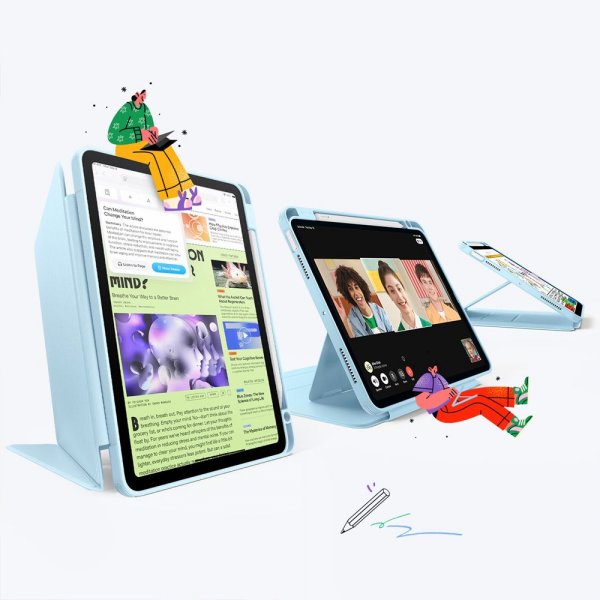 ESR iPad 10.9 (gen 10)/iPad 11 (A16) Etui Flip Hybrid Lyseblå