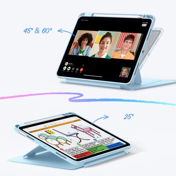 ESR iPad 10.9 (gen 10)/iPad 11 (A16) Etui Flip Hybrid Lyseblå