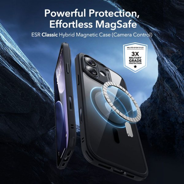 ESR iPhone 17 Deksel og Skjermbeskytter Classic Hybrid MagSafe Set Svart Transparent
