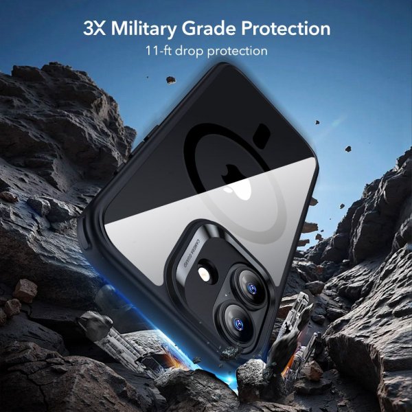 ESR iPhone 17 Deksel og Skjermbeskytter Classic Hybrid MagSafe Set Svart Transparent