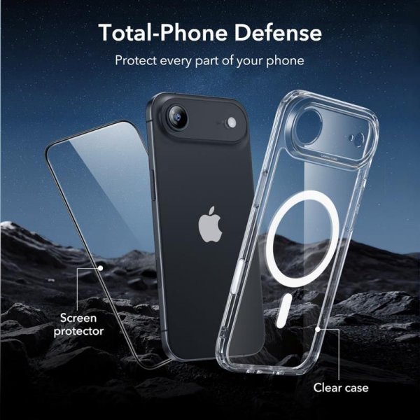 ESR iPhone Air Deksel og Skjermbeskytter Classic Hybrid MagSafe Set Transparent
