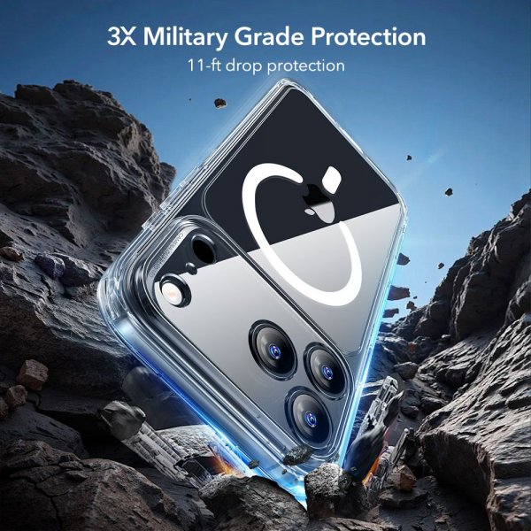 ESR iPhone 17 Pro Max Deksel og Skjermbeskytter Classic Hybrid MagSafe Set Transparent