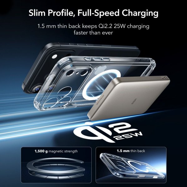 ESR iPhone 17 Pro Max Deksel og Skjermbeskytter Classic Hybrid MagSafe Set Transparent
