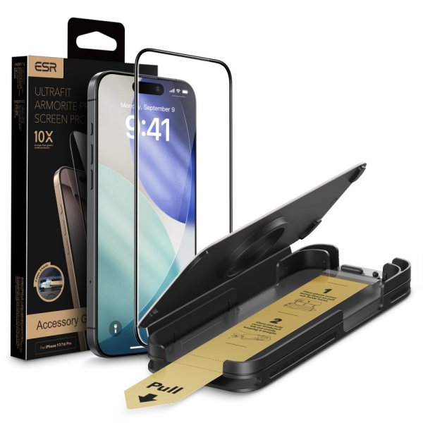 ESR iPhone 16 Pro/iPhone 17 Skjermbeskytter UltraFit Armorite Pro