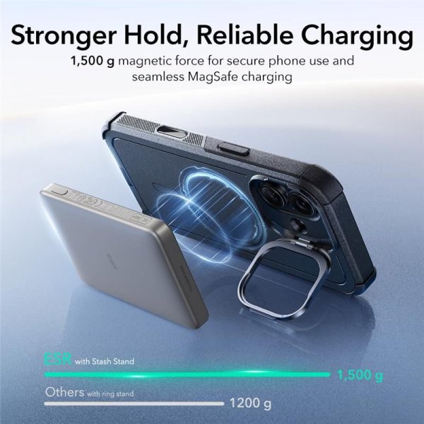 ESR iPhone 17 Deksel Cyber Tough Kickstand MagSafe Svart
