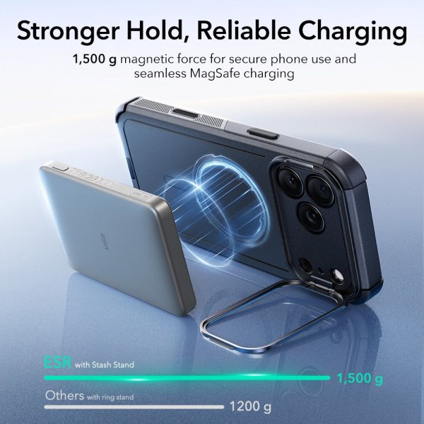 ESR iPhone 17 Pro Deksel Cyber Tough Kickstand MagSafe Svart