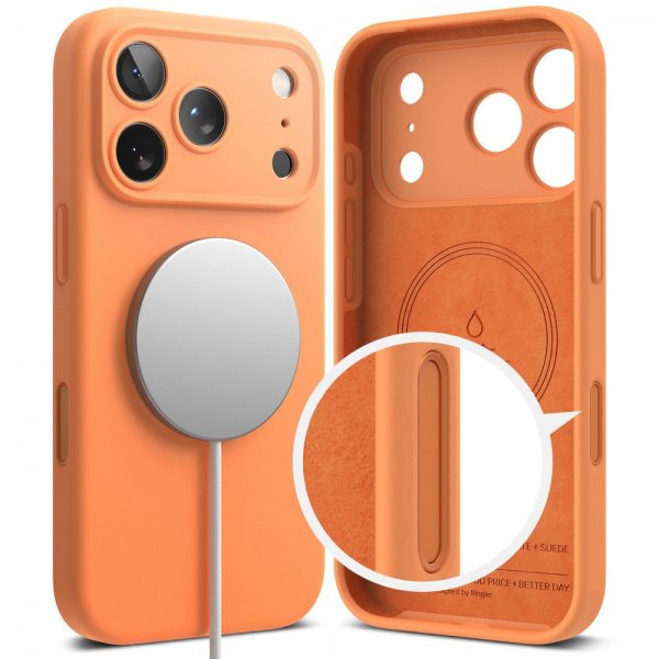 Ringke iPhone 17 Pro Max Deksel Silicone Magnetic Tangerine