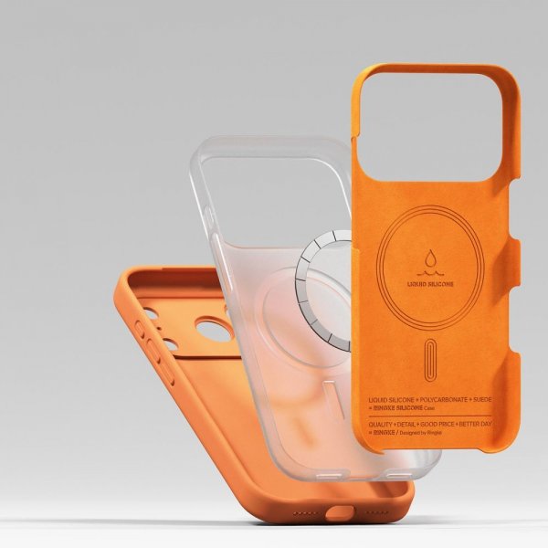 Ringke iPhone 17 Pro Max Deksel Silicone Magnetic Tangerine