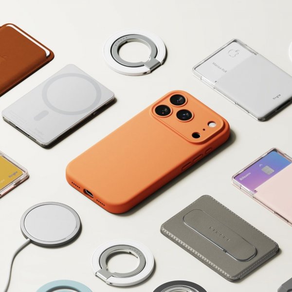Ringke iPhone 17 Pro Max Deksel Silicone Magnetic Tangerine