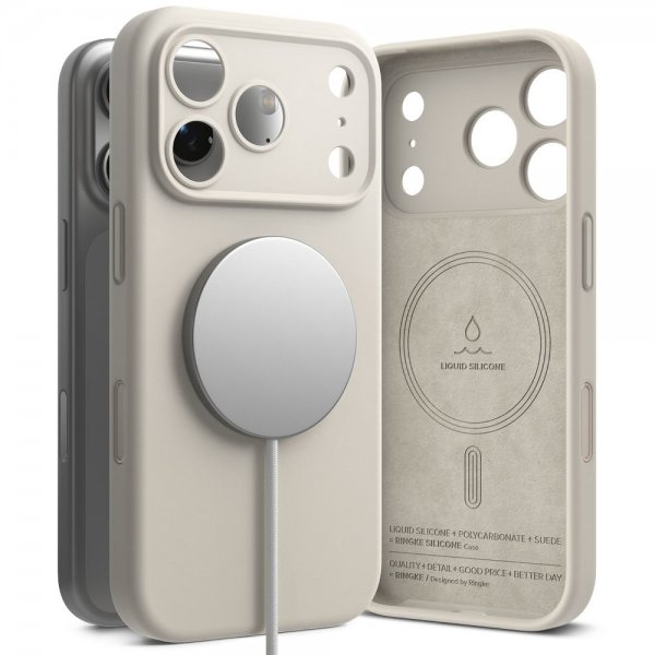Ringke iPhone 17 Pro Deksel Silicone Magnetic Stone