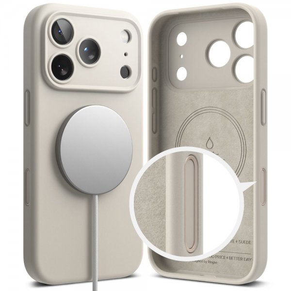 Ringke iPhone 17 Pro Deksel Silicone Magnetic Stone