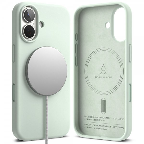 Ringke iPhone 17 Deksel Silicone Magnetic Soft Mint