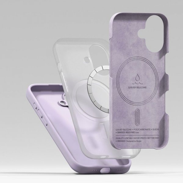 Ringke iPhone 17 Deksel Silicone Magnetic Lilla