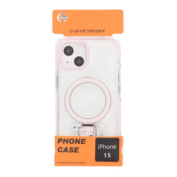 iPhone 15 Deksel Ring Stand MagSafe Rosa
