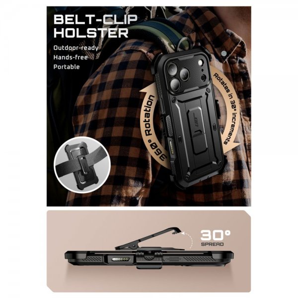 Supcase iPhone 17 Pro Deksel UB Pro Svart