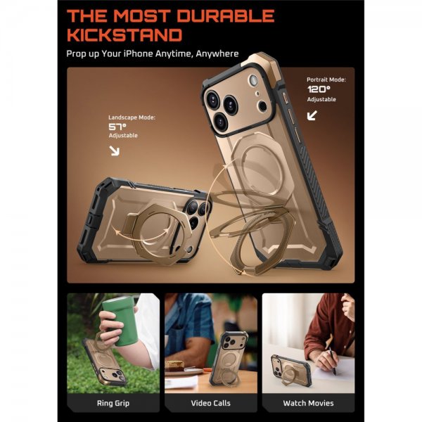 Supcase iPhone 17 Pro Deksel UB Grip MagSafe Gull