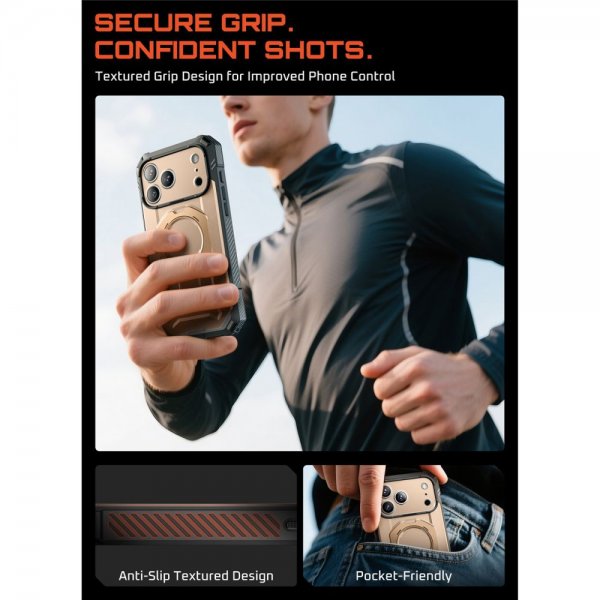 Supcase iPhone 17 Pro Deksel UB Grip Pro MagSafe Gull