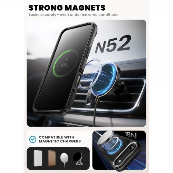 Supcase iPhone Air Deksel Ares Flip MagSafe Svart
