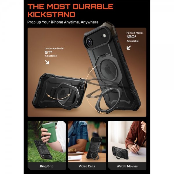 Supcase iPhone Air Deksel UB Grip MagSafe Svart