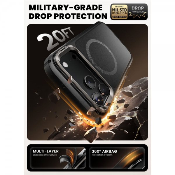Supcase iPhone 17 Pro Max Deksel Ares Flip MagSafe Svart