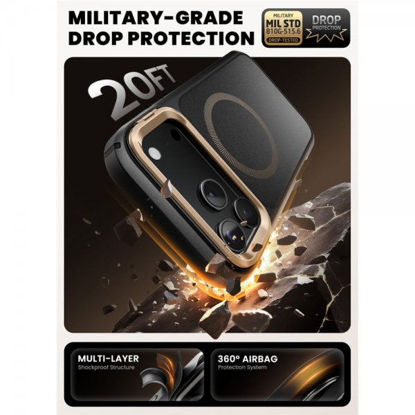 Supcase iPhone 17 Pro Max Deksel Ares Flip MagSafe Gull