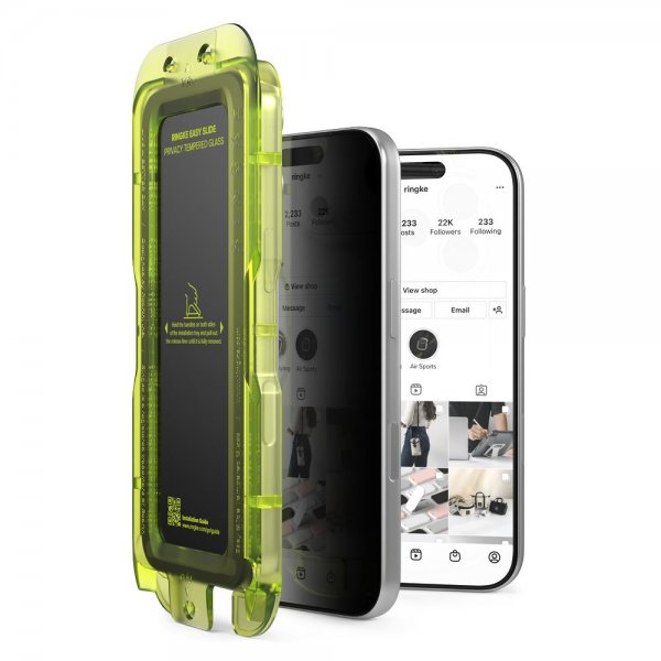 Ringke iPhone 17 Pro Skjermbeskytter Easy Slide Privacy 2-pakning