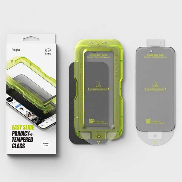 Ringke iPhone Air Skjermbeskytter Easy Slide Privacy 2-pakning