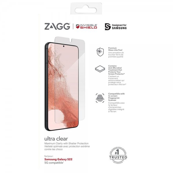 Zagg InvisibleShield Samsung Galaxy S22 Skjermbeskytter Ultra Clear