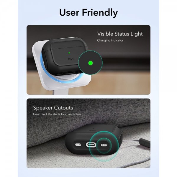 ESR AirPods Pro 3 Deksel Orbit Hybrid HaloLock Svart