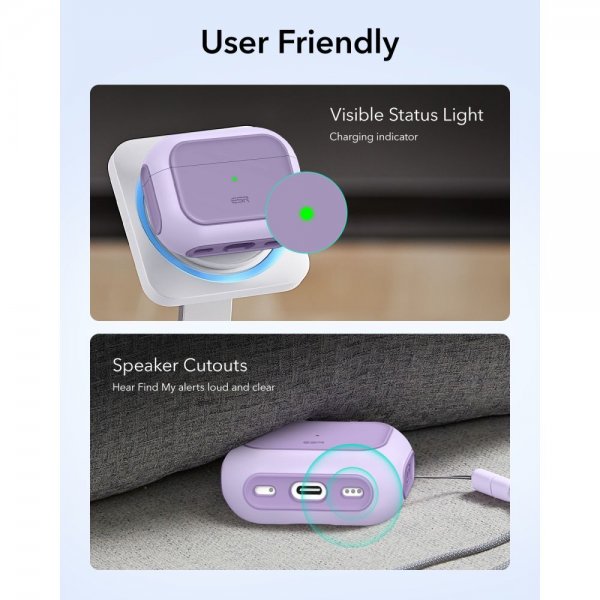 ESR AirPods Pro Deksel Orbit Hybrid HaloLock Lilla