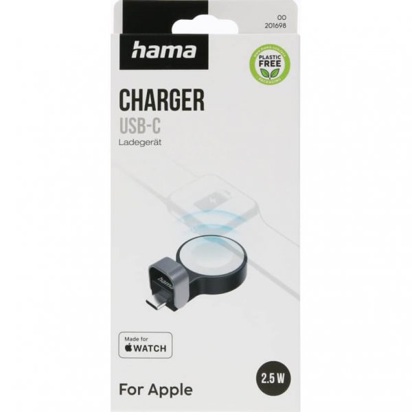 Hama Apple Watch Lader med USB-C kontakt Svart