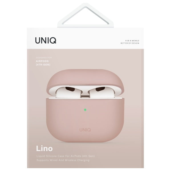 UNIQ AirPods 4 Deksel Lino Rosa