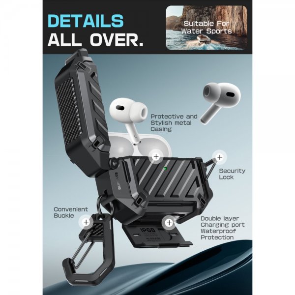 Supcase AirPods Pro 3 Deksel UB Pro MagSafe Svart