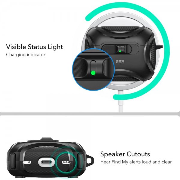 ESR AirPods Pro 3 Deksel Cyber FlickLock MagSafe Svart