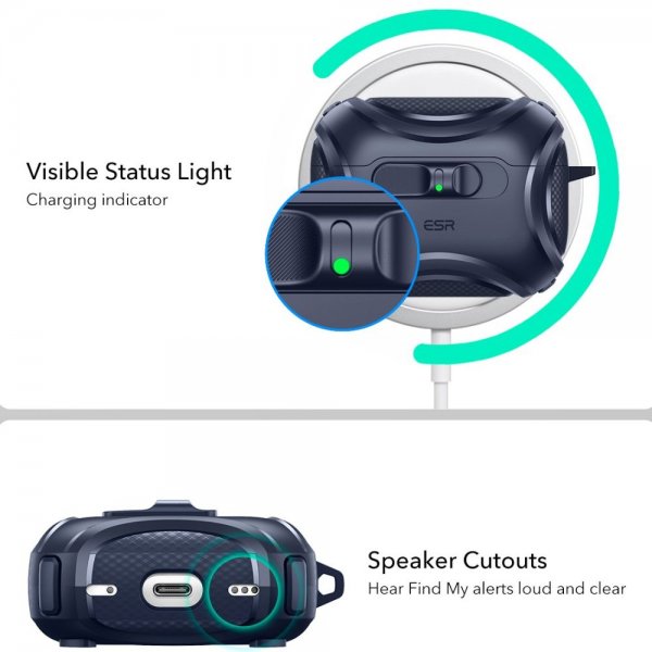 ESR AirPods Pro 3 Deksel Cyber FlickLock MagSafe Blå