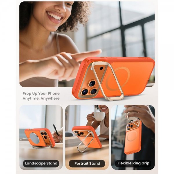 Supcase iPhone 17 Pro Deksel Ares Flip MagSafe Oransje