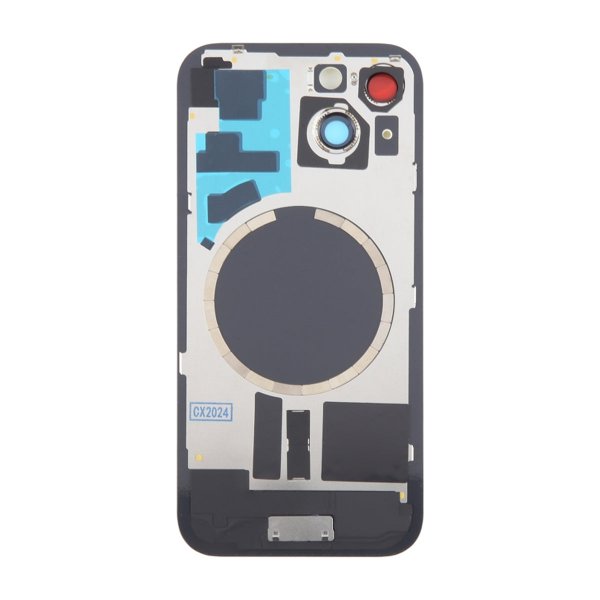 iPhone 15 baksideglass med magnet og kameralinse - gul