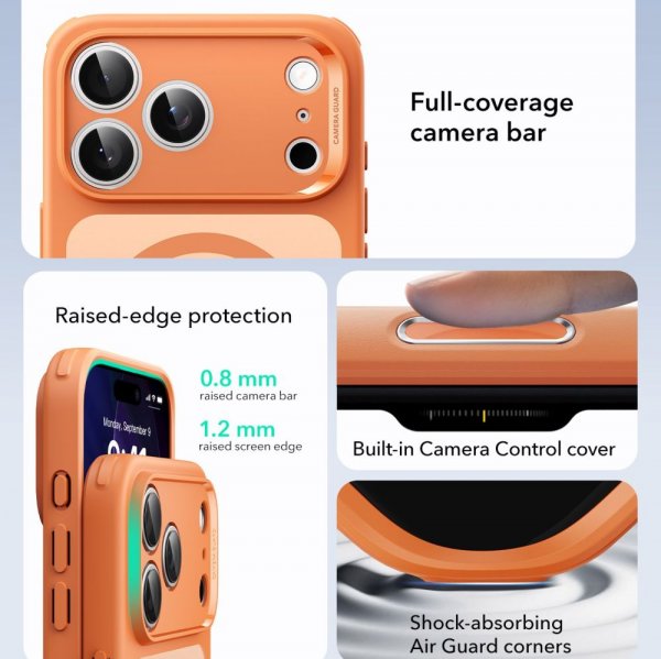 ESR iPhone 17 Pro Max Deksel Classic Hybrid MagSafe Oransje
