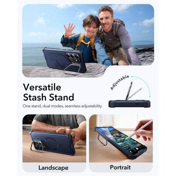 ESR Samsung Galaxy S26 Ultra Deksel Cyber Tough Kickstand MagSafe Blå