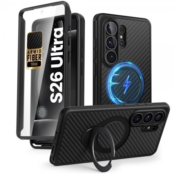 Supcase Samsung Galaxy S26 Ultra Deksel Cosmo MagSafe Kevlar Svart