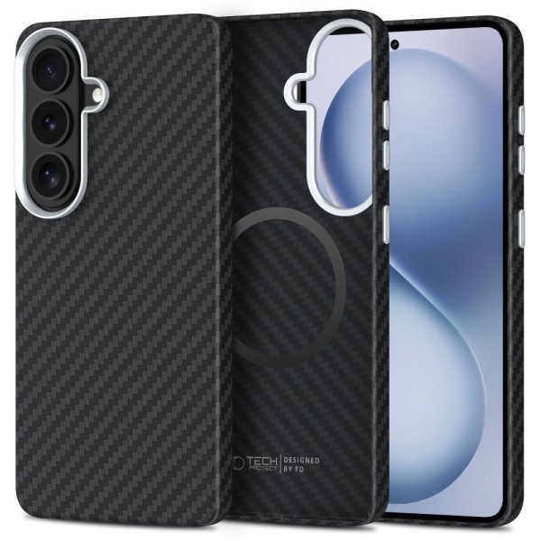 Tech-Protect Samsung Galaxy S26 Deksel Ion Carbon MagSafe Svart