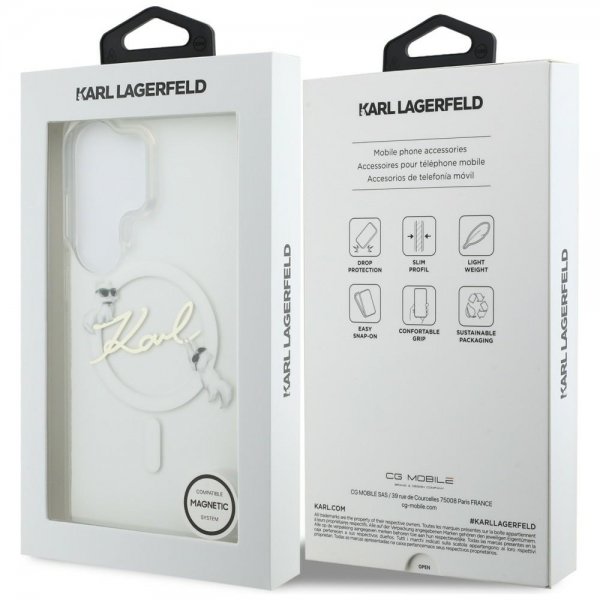 Karl Lagerfeld Samsung Galaxy S26 Ultra Deksel Script MagSafe Transparent