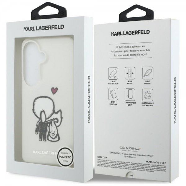 Karl Lagerfeld Samsung Galaxy S26 Deksel Karl & Choupette MagSafe Hvit
