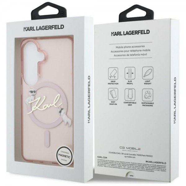 Karl Lagerfeld Samsung Galaxy S26 Deksel Script MagSafe Rosa