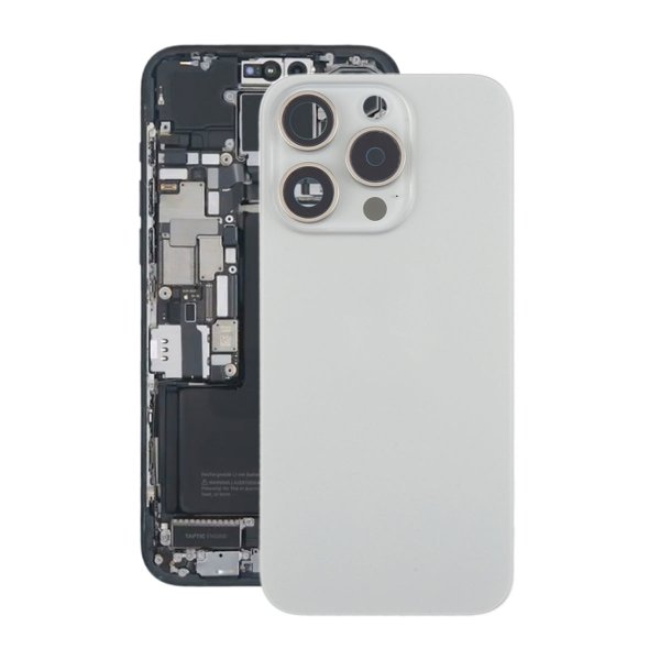 iPhone 15 Pro Bakside Glass med Magnet og Kameralinse - Naturlig Titan