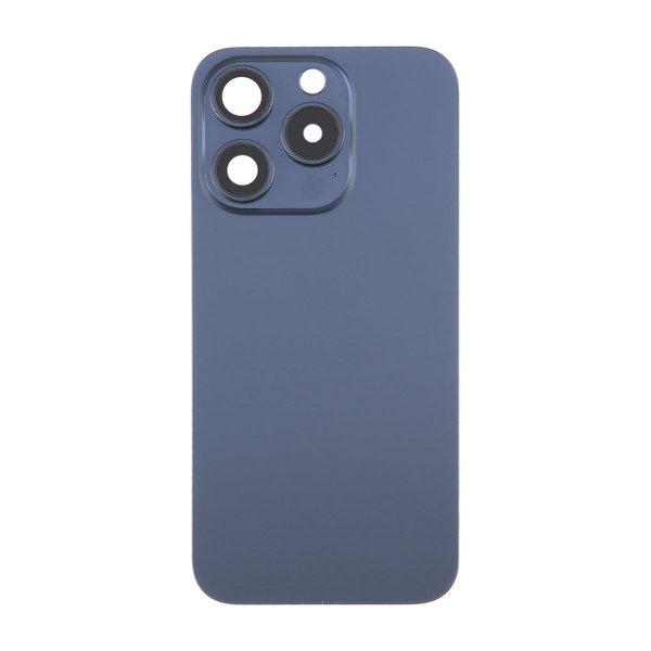 iPhone 15 Pro baksideglass med magnet og kameralinse - blå titan