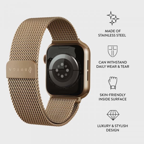 Burga Apple Watch 38/40/41/42mm Armbånd Metal Mesh Gull