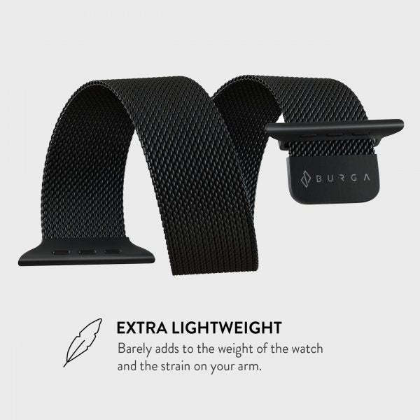Burga Apple Watch 38/40/41/42mm Armbånd Metal Mesh Svart