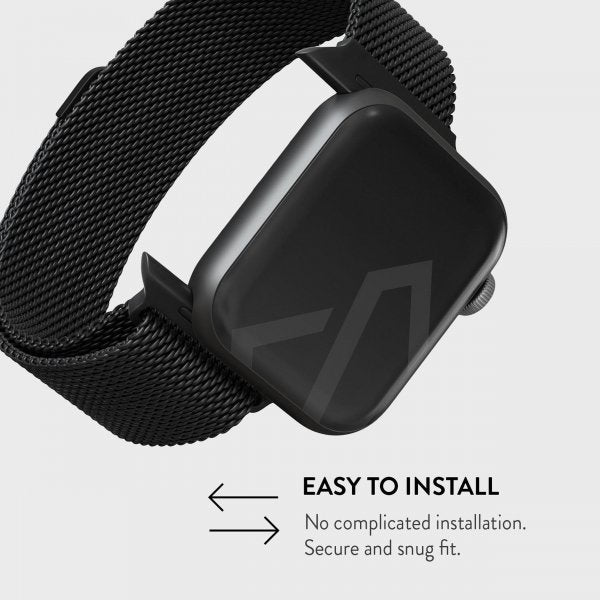 Burga Apple Watch 38/40/41/42mm Armbånd Metal Mesh Svart