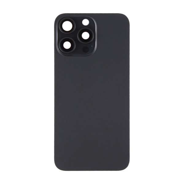 iPhone 15 Pro Max baksideglass med magnet og kameralinse - svart titan